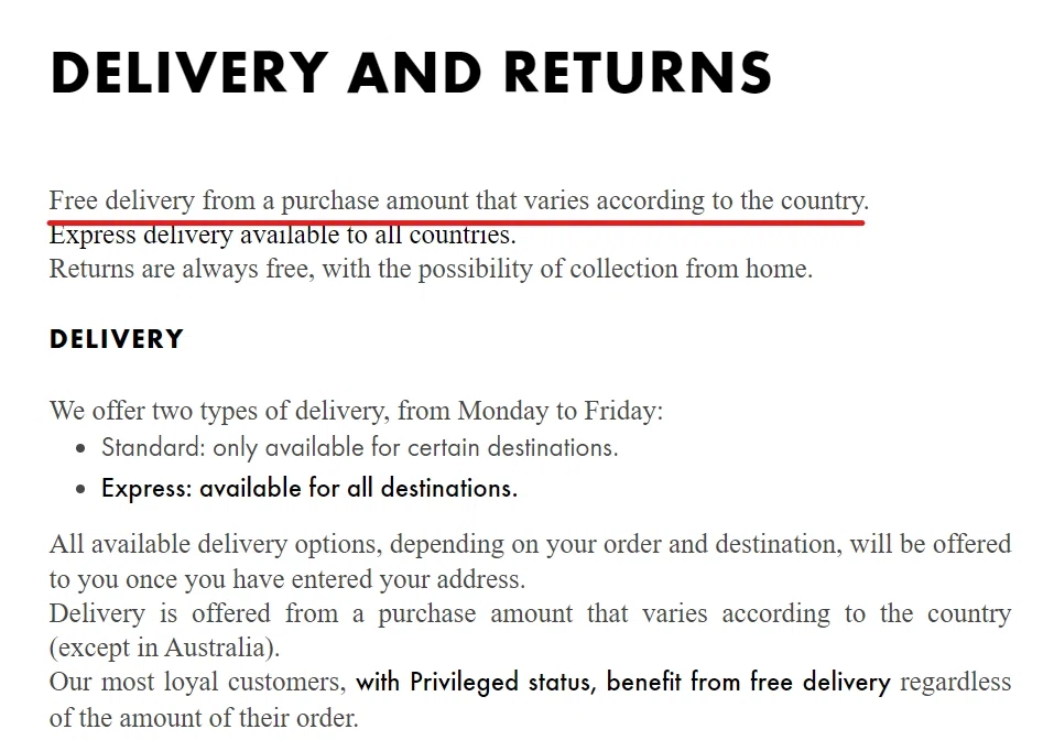 changes the rules for free shipping
