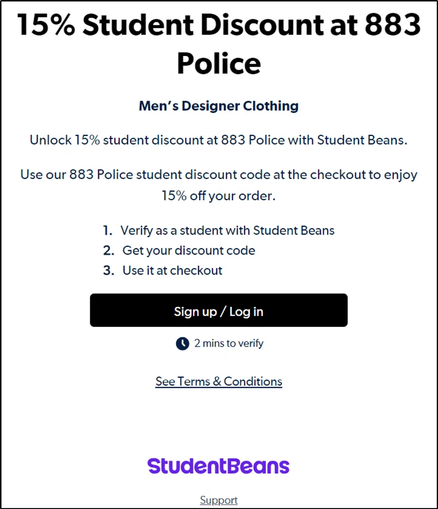 Does 883 Police have a student discount? — Knoji