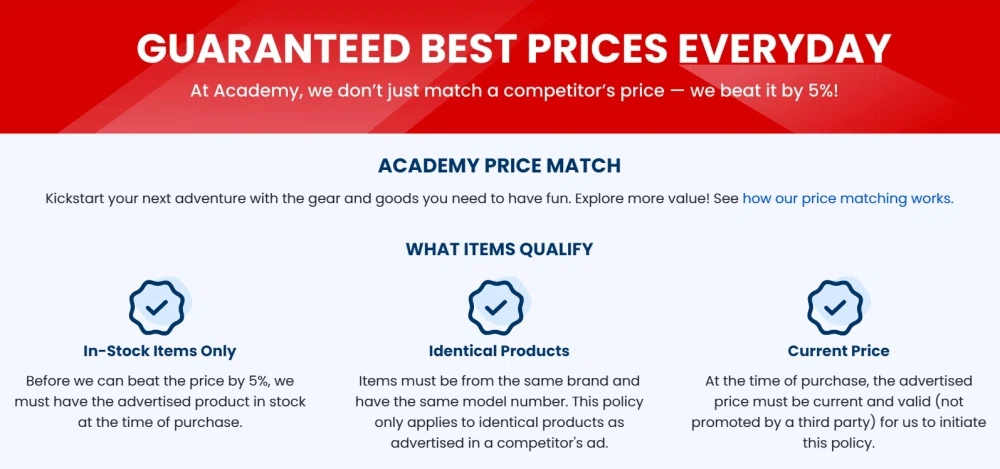 Does Academy Sports + Outdoors price match? — Knoji