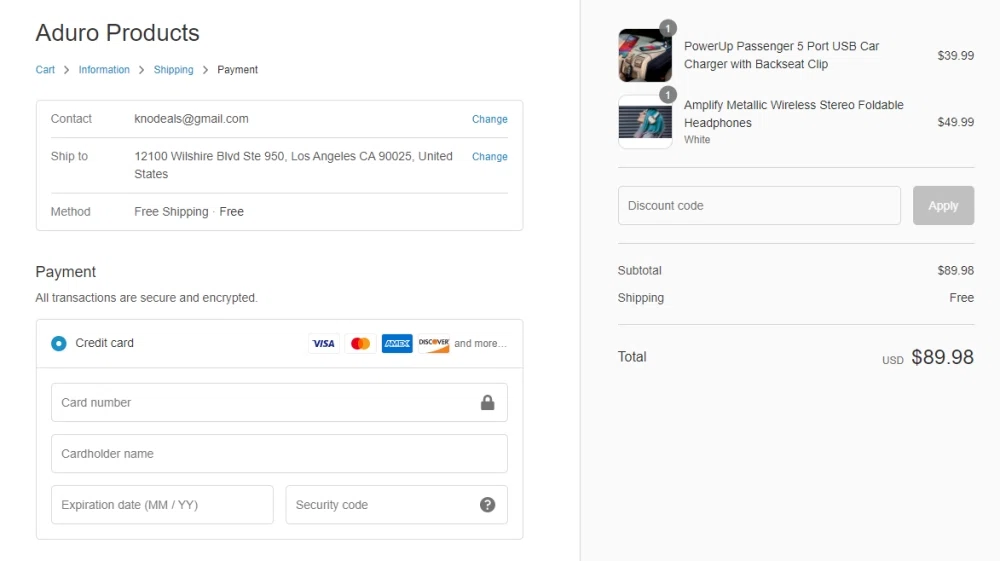 Does Aduro Products accept Apple Pay? — Knoji
