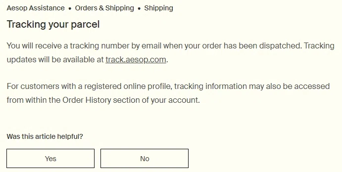 Yes tracking order