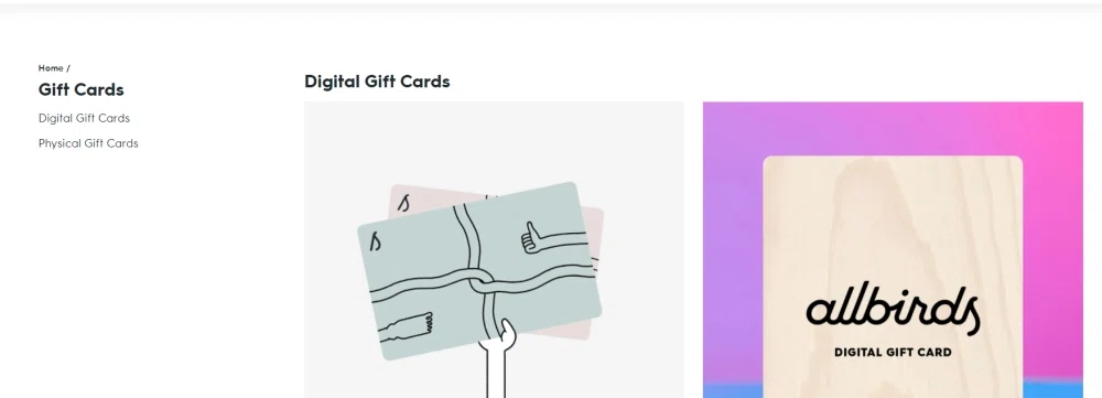allbirds gift card code