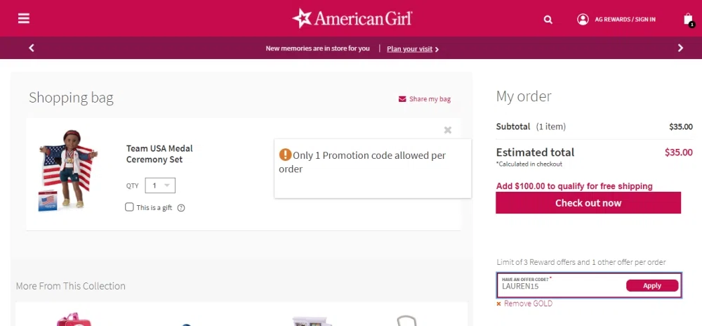 American girl 2024 offer code