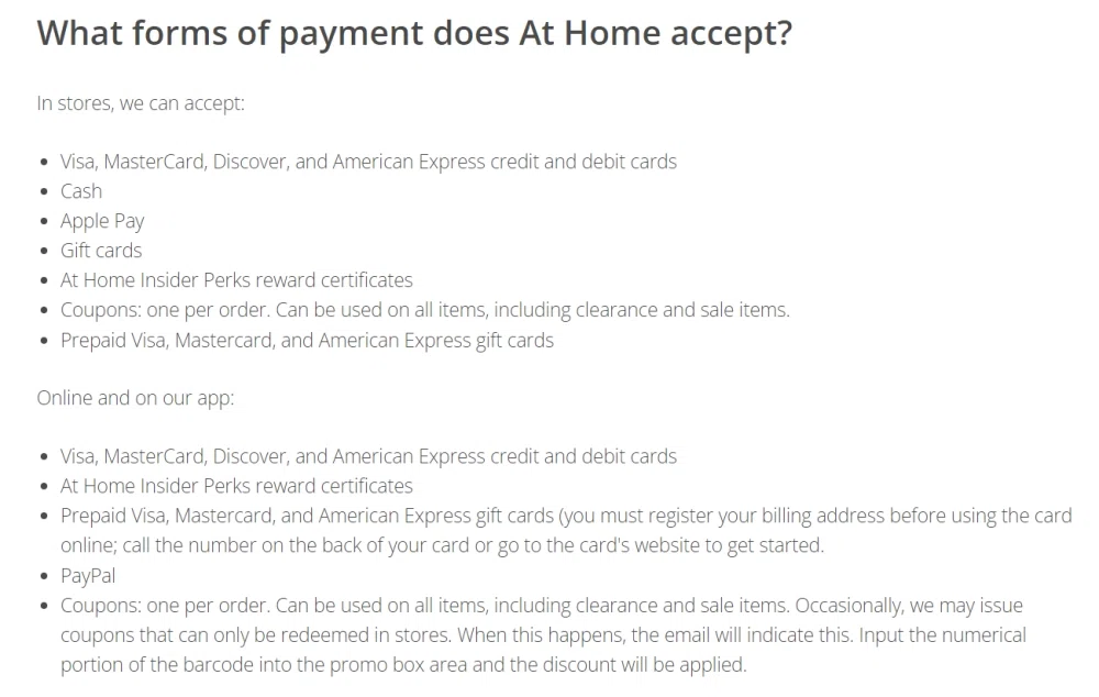 Does At Home take Google Pay? — Knoji