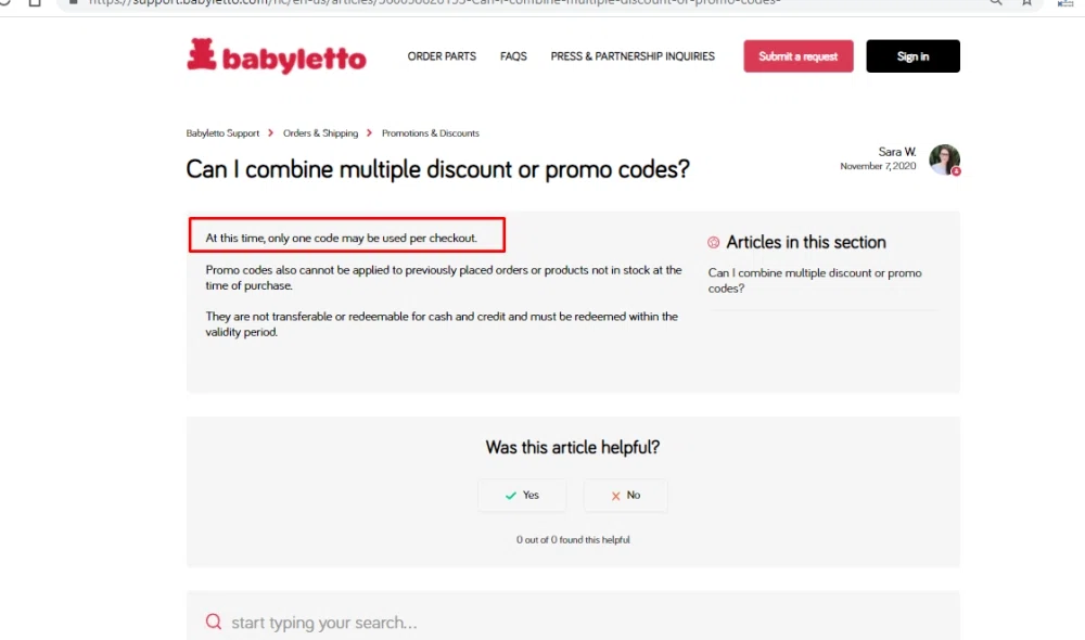 Does Babyletto support coupon stacking Knoji