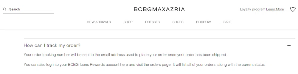 How do I track my BCBGMAXAZRIA order Knoji