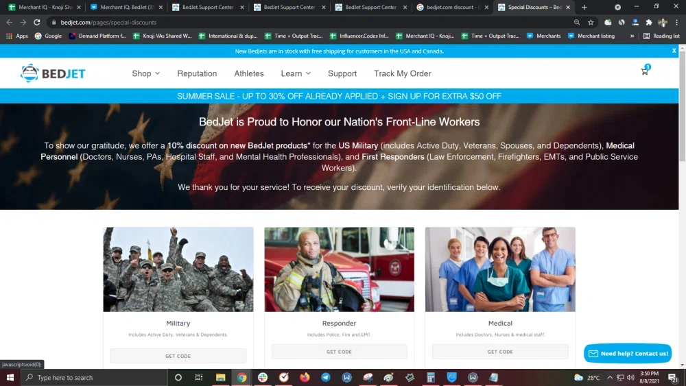 Does BedJet offer a military discount? — Knoji