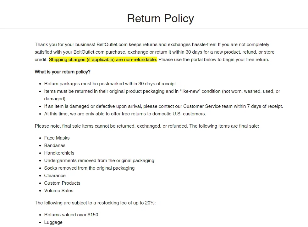What is returns and exchanges policy? — Knoji
