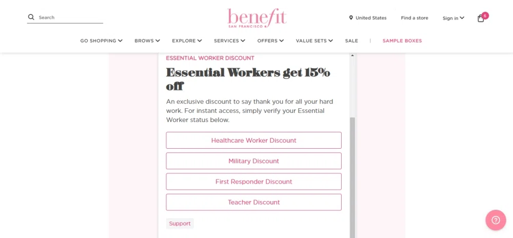 Benefit Cosmetics Student Discounts & Deals