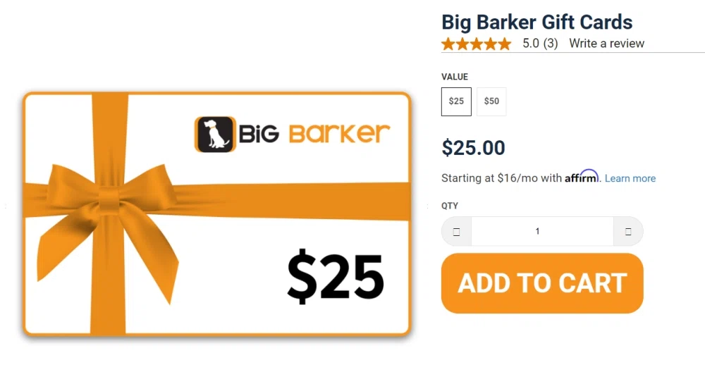 big barker discount code