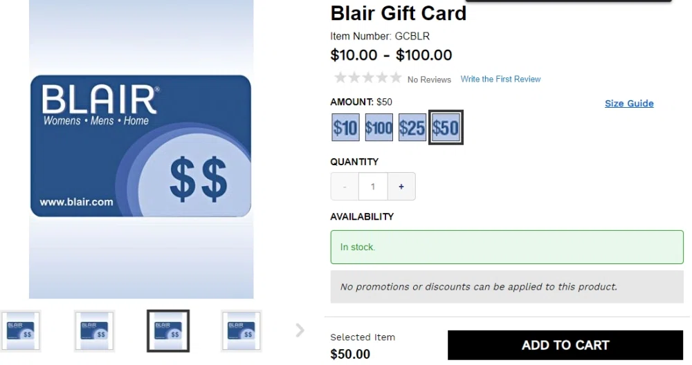 Does Blair offer gift cards? — Knoji