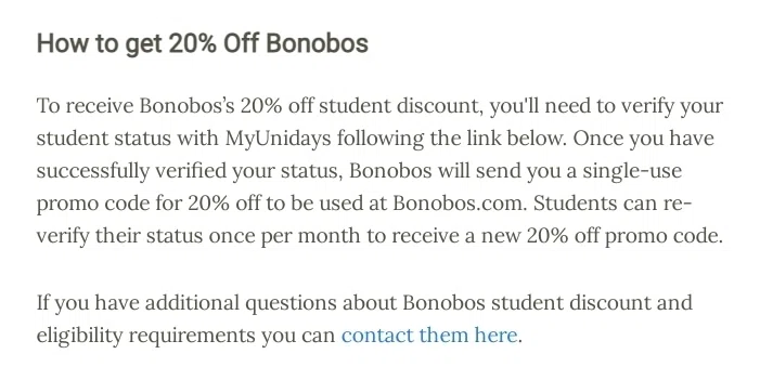 Does Bonobos Have A Student Discount Knoji