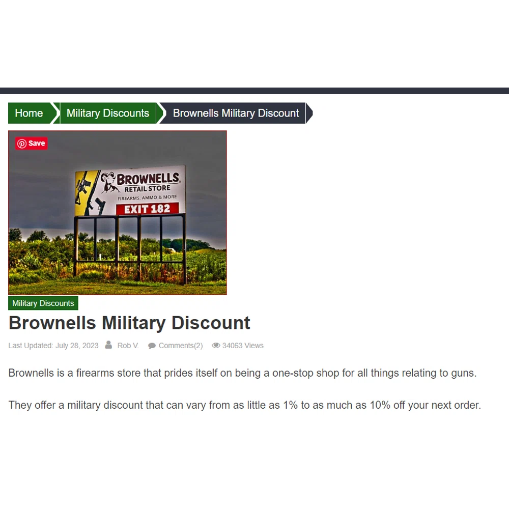 Brownells military discount? — Knoji