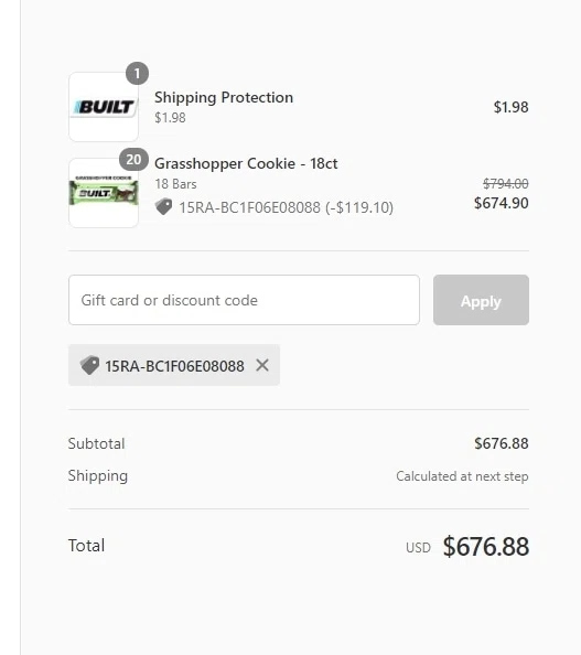 Built Bar coupon stacking? — Knoji