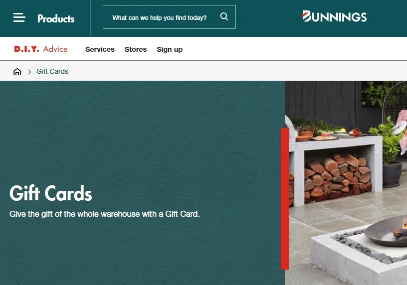 Does Bunnings Warehouse offer gift cards? — Knoji