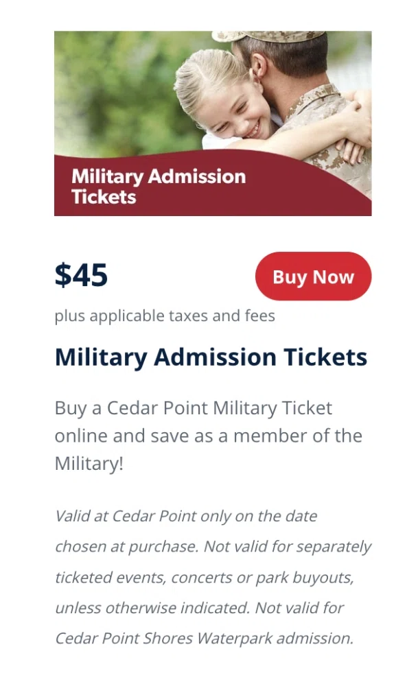 Veterans Discounts for Park Admission