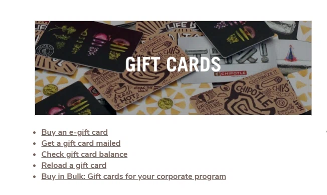 Does Chipotle accept gift cards or egift cards? — Knoji