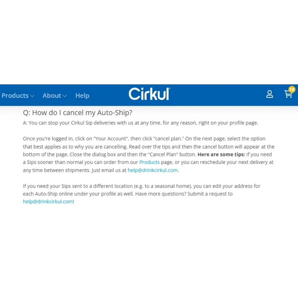 Cirkul order changes? How do I cancel my order after placing it? — Knoji