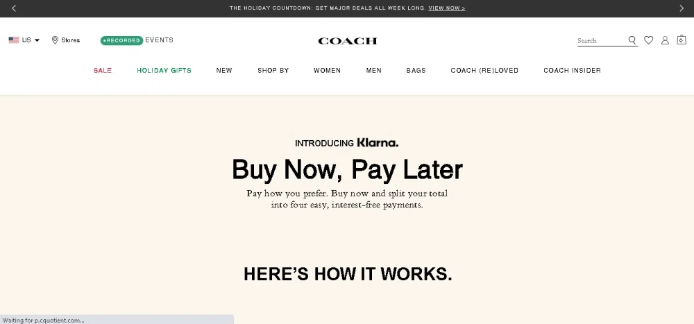 Does Coach take Klarna financing as a payment option? — Knoji