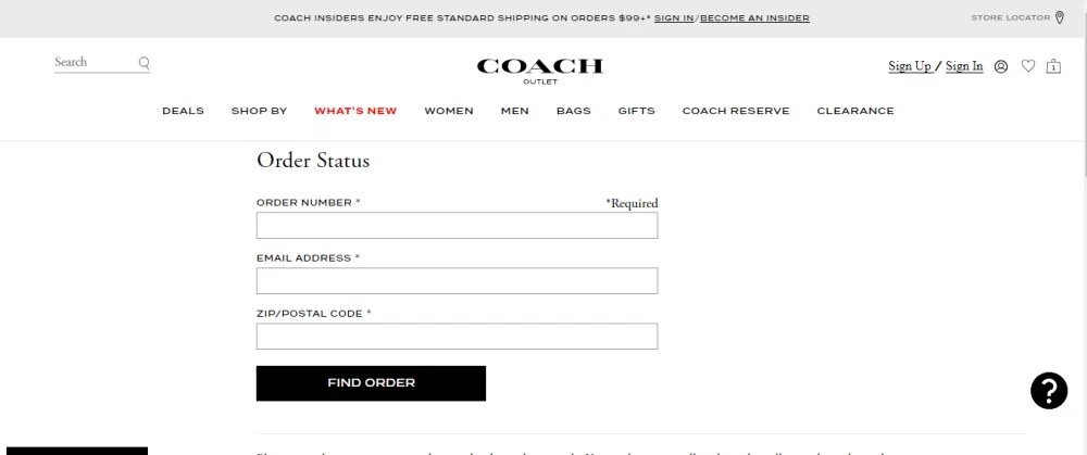 Coach Outlet track order? — Knoji