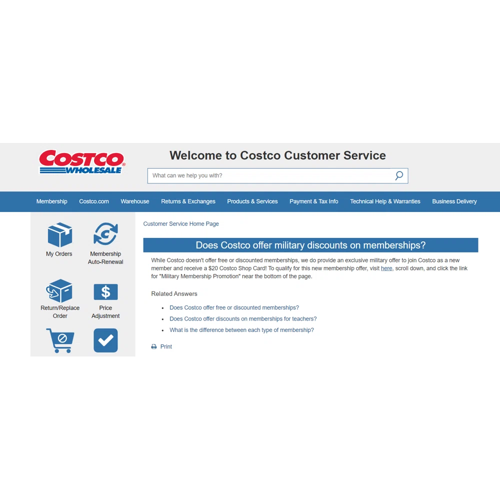 Does Costco offer a military discount? — Knoji