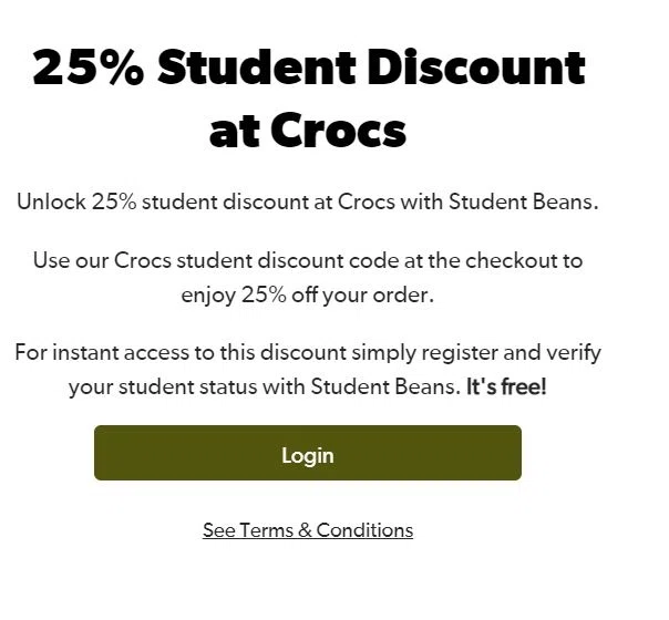 Student Discount at Crocs