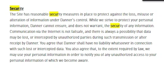 Danner offer 2-factor authentication 