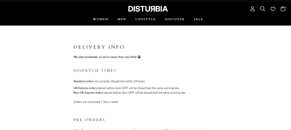 Disturbia international shipping Knoji