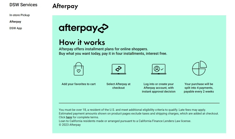 Does CV Linens accept Afterpay financing? — Knoji