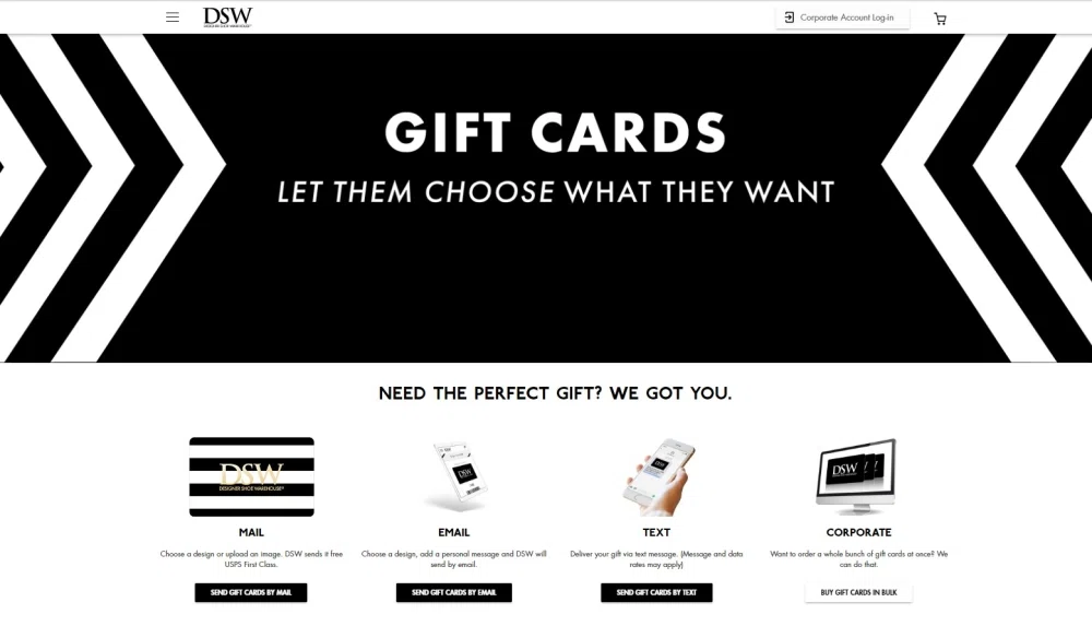 Dsw hot sale gift card