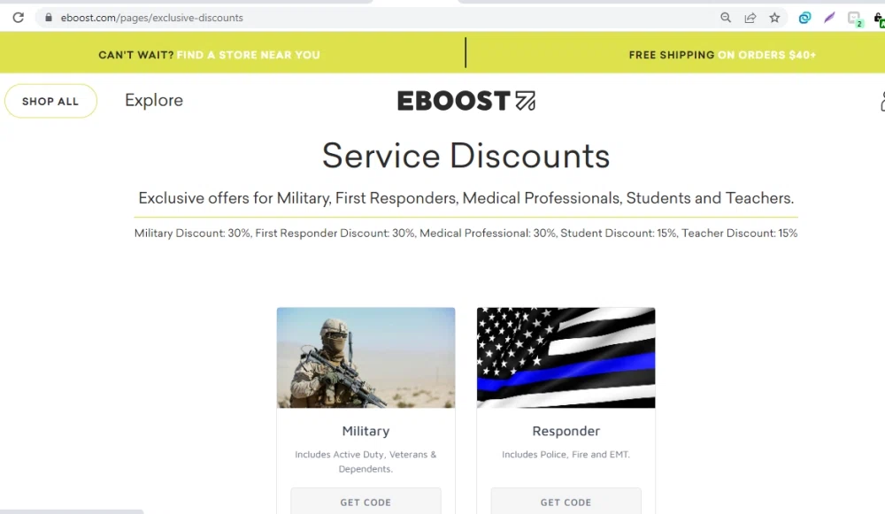 Does Eboost offer discounts to frontline workers? — Knoji