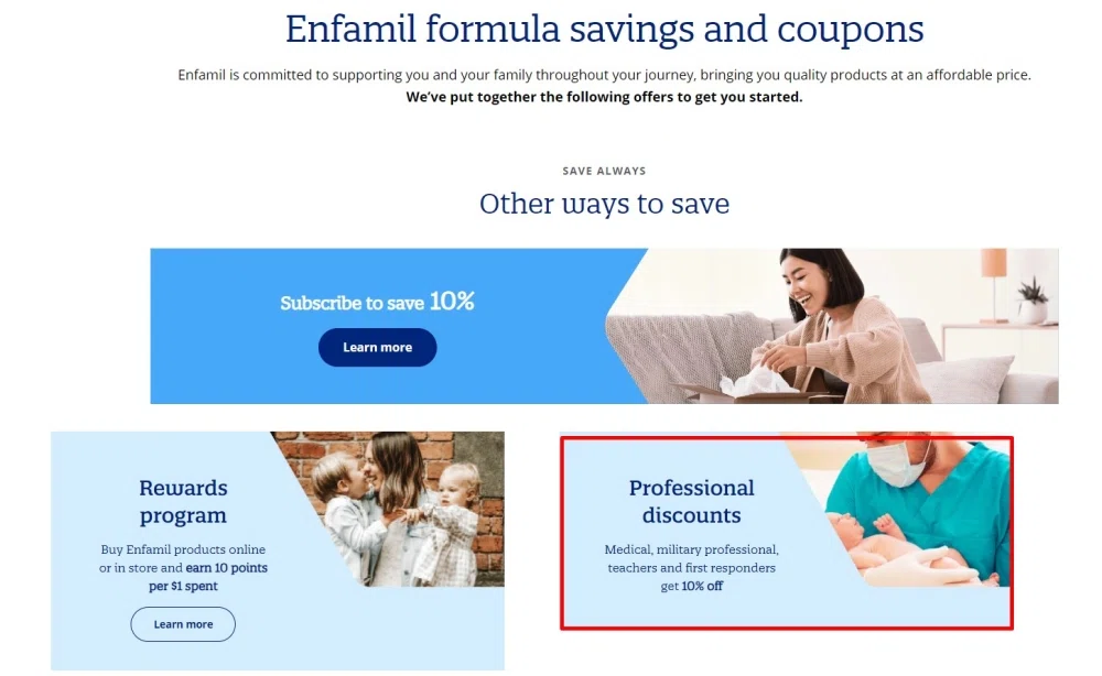 Enfamil first sales responder discount