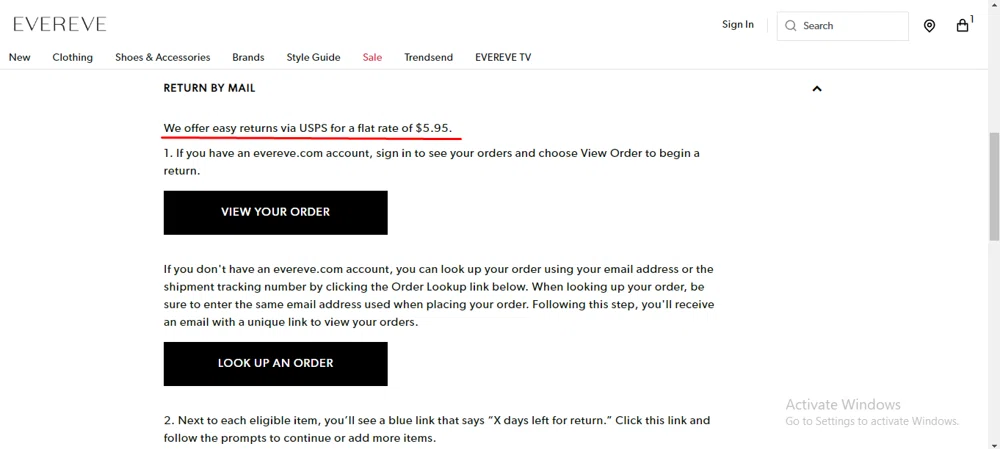What is Evereve's returns and exchanges policy? — Knoji
