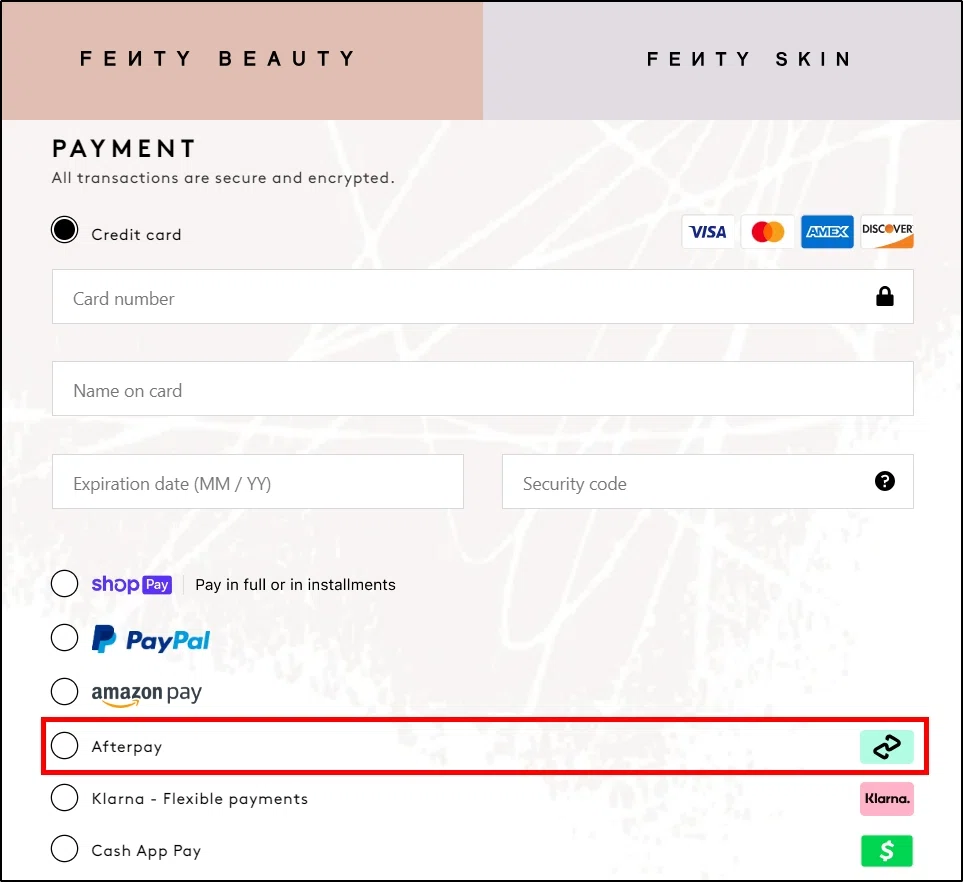 Fenty store beauty afterpay