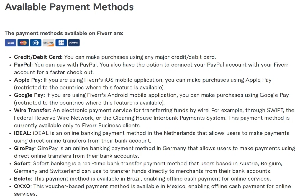 Does Fiverr accept Apple Pay? — Knoji