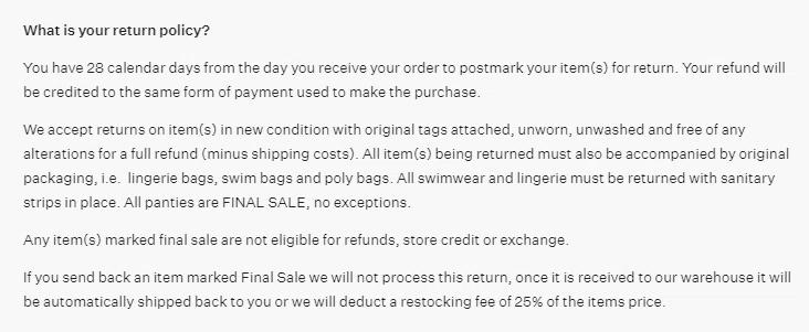 What Is For Love Lemons Returns And Exchanges Policy Knoji