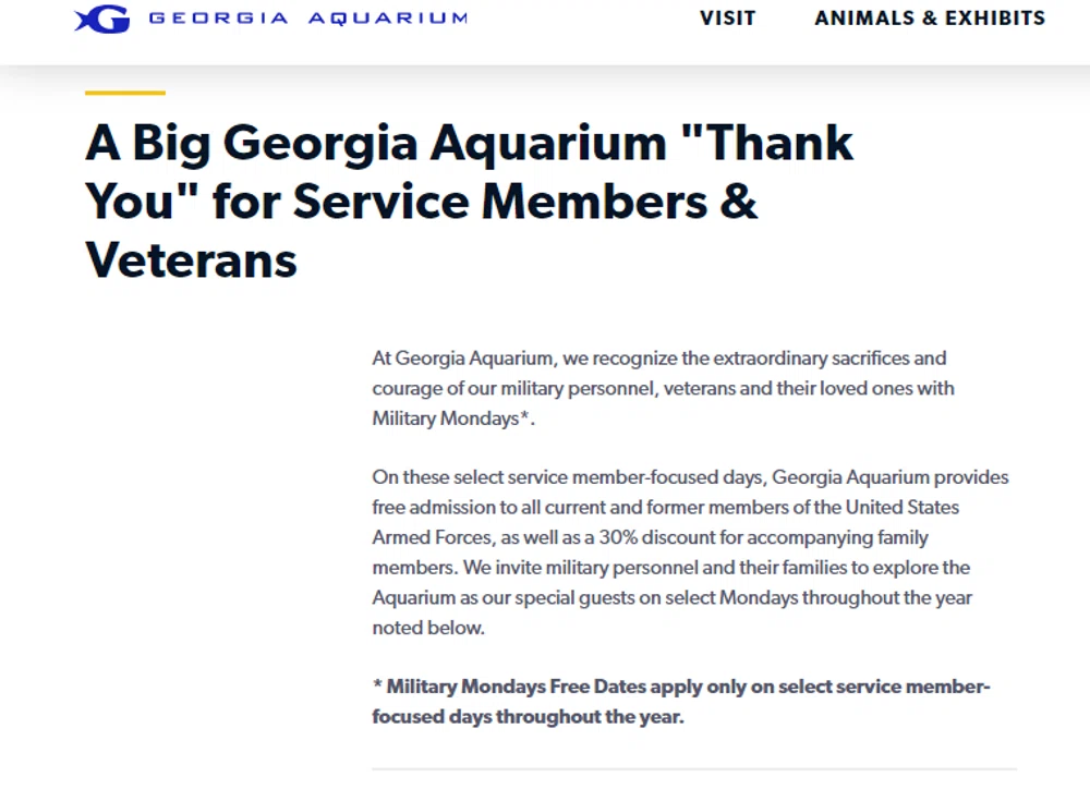 Aquarium military discount? — Knoji