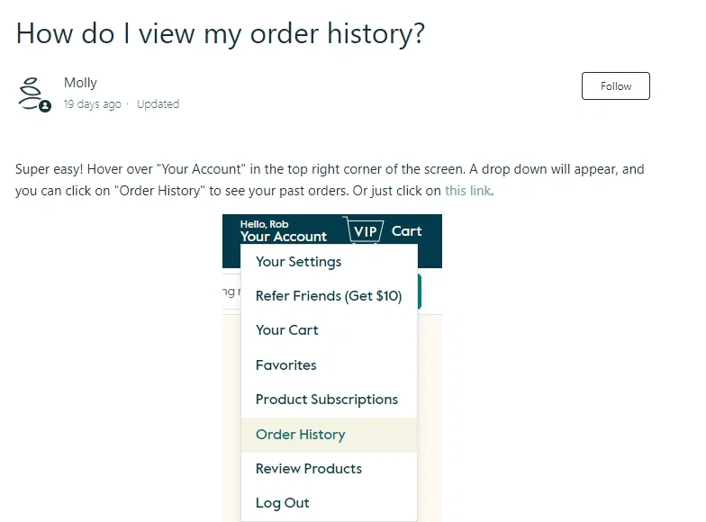 How do I view my order history? – Grove Collaborative