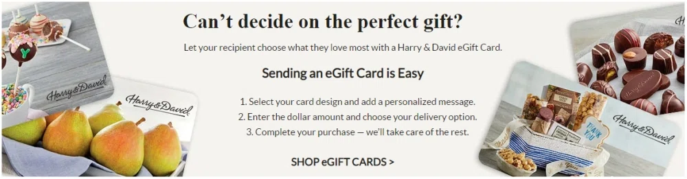 Does Harry & David accept gift cards or e-gift cards? — Knoji