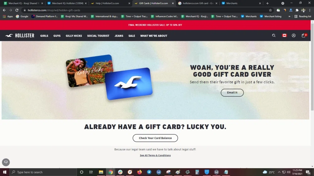 use hollister gift card online