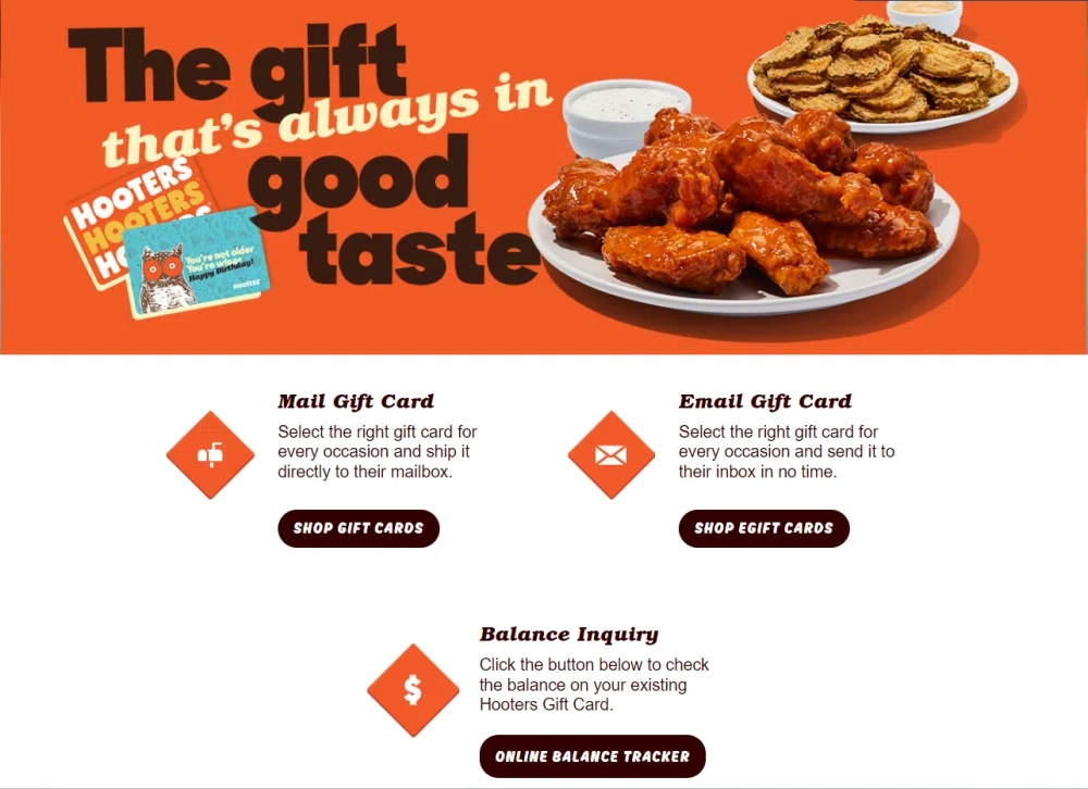 hooters gift cards 662390914472