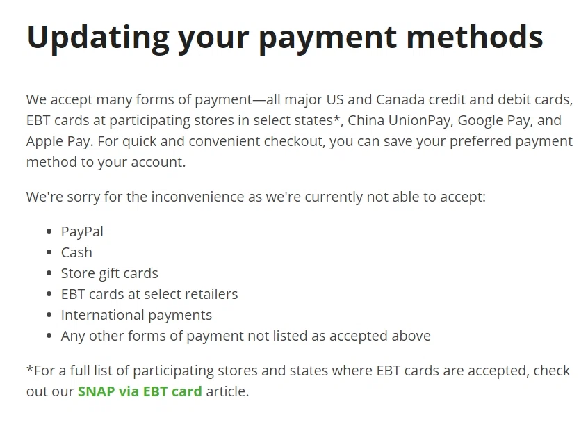 Instacart Apple Pay Support Knoji