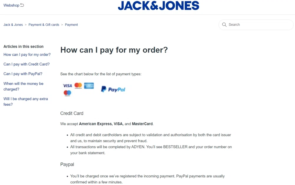 Does Jack & Jones accept Afterpay financing? — Knoji