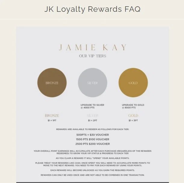 Does Jamie Kay offer a loyalty or rewards program? — Knoji