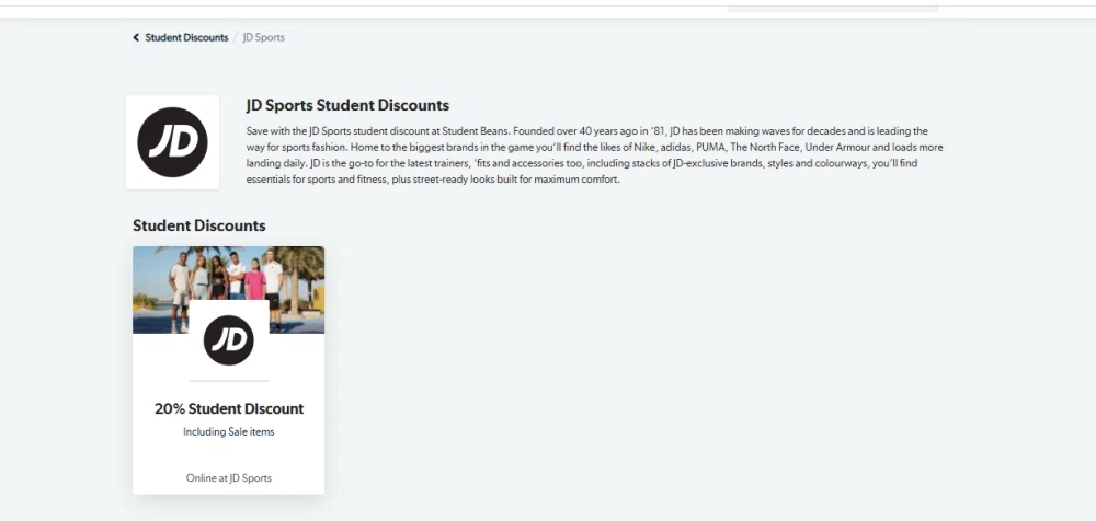 Does JD Sports UK have a student discount? — Knoji