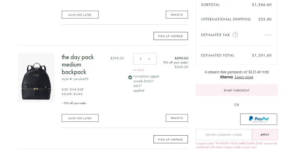Does Kate Spade support coupon stacking? — Knoji
