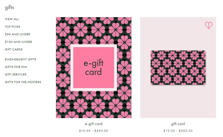 Does Kate Spade offer gift cards? — Knoji