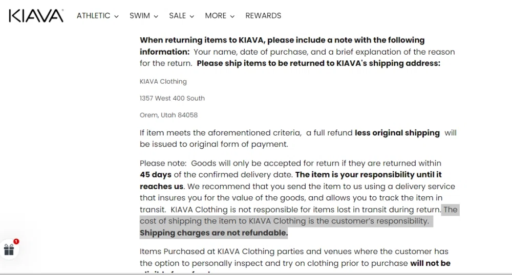 What is Kiava Clothing's returns and exchanges policy? — Knoji