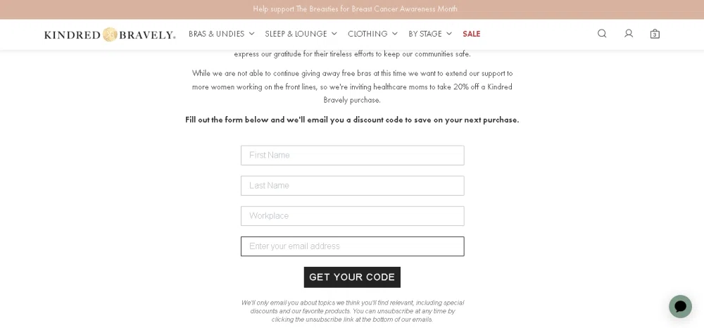 Kindred Bravely Email Newsletters: Shop Sales, Discounts, and