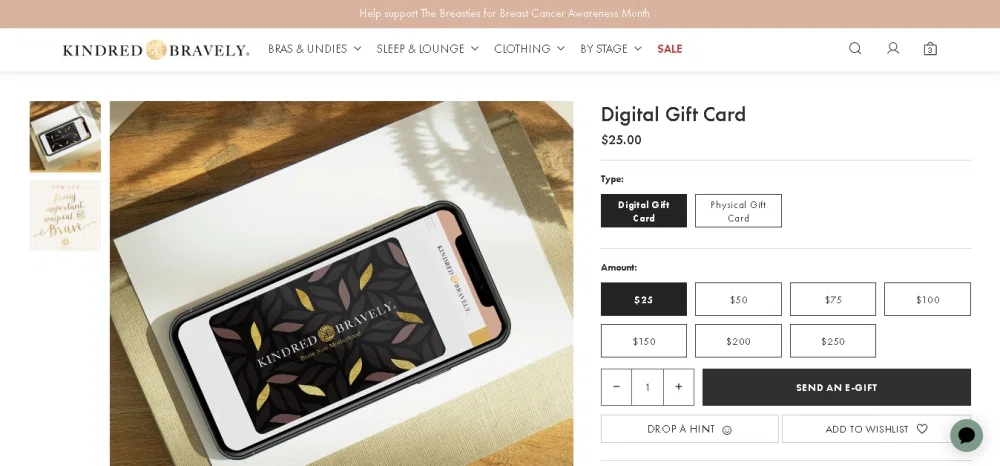Digital Gift Card – Kindred Bravely